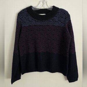 MUNTHE | Angora Sweater Geo Stripes Navy Sz 8